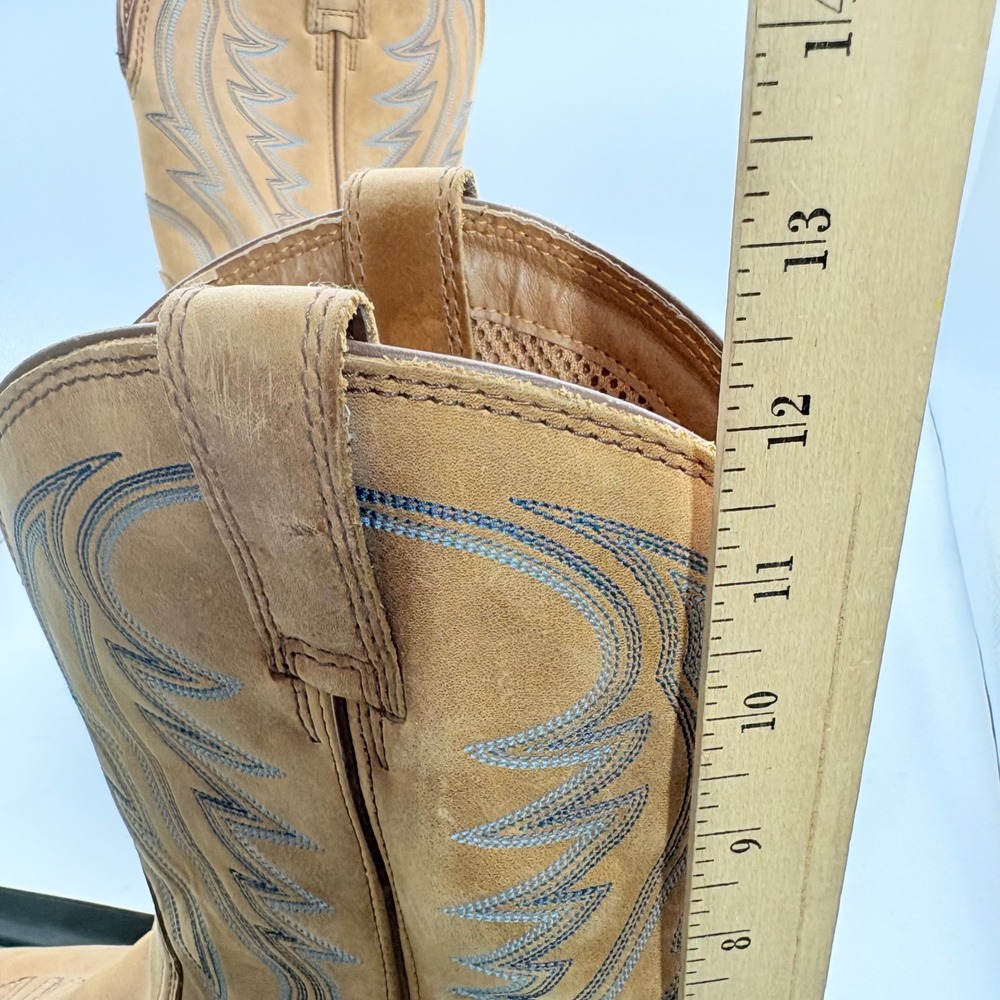 Ariat Western Boots Mens 12D Tan Leather Round Toe Stitching Rodeo Cowboy - Picture 13 of 13